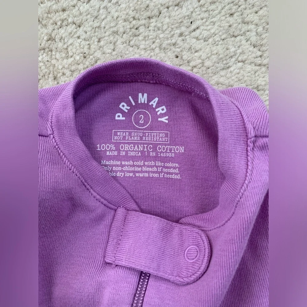 Primary Size 2 Lavender Organic Footie Pajamas Sleeper